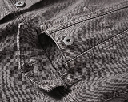 2023 autumn and winter solid color washed gray jeans jackets for men harajuku cleanfit baggy y2k denim coat oversized loose tops unique jeans style 45