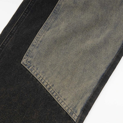 vintage black mens jeans patchwork hip hop baggy jeans man streetwear harajuku loose straight denim pants urban skinny jeans