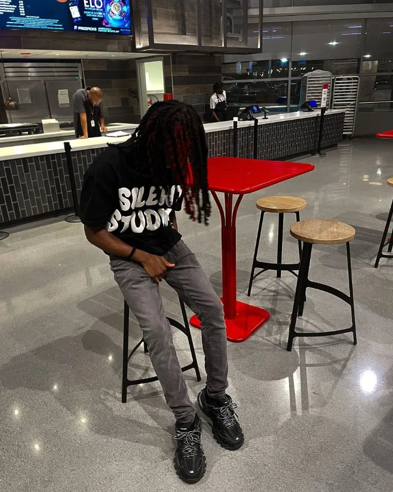 Trendy Brand Fashion Letters Cartoon Print Oversized Short-sleeved Men Y2k Harajuku Hip-hop Retro Loose Casual T-shirts Women Street King Limited