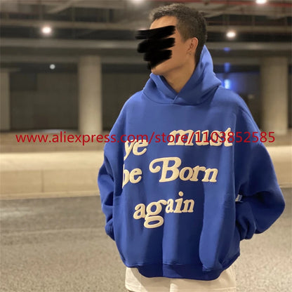 Autumn Winter New 2024 Vintage American Long sleeved Hoodie Men's Heavyweight Letter Embroidered Print High Street Tops Oversize Street King Limited