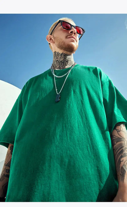 National trend short-sleeved men and women ins print graffiti loose tight couple wear summer trend five-point half-sleeved tops Street King Limited