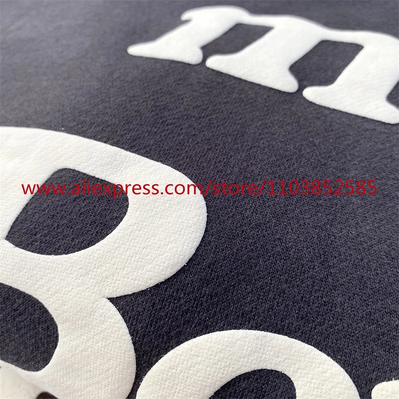 Autumn Winter New 2024 Vintage American Long sleeved Hoodie Men's Heavyweight Letter Embroidered Print High Street Tops Oversize Street King Limited