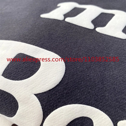 Autumn Winter New 2024 Vintage American Long sleeved Hoodie Men's Heavyweight Letter Embroidered Print High Street Tops Oversize Street King Limited