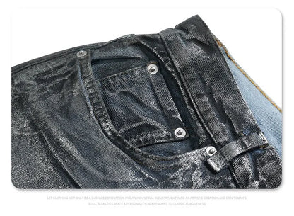Autumn/winter 2024 loose wash jeans with silver coating Street King Limited