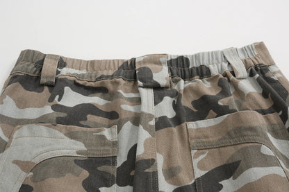 streetwear side pockets camouflage baggy cargo pants men and women straight patchwork casual jeans loose oversize denim trousers unique cargo style 2889