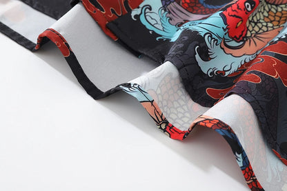 Streetwear Dragon Print Hawaiian Shirt Mens Hip Hop Harajuku Streetwear Button Up Dragon Print Hawaiian Shirt Mens Hip Hop Harajuku Streetwear Button Up Beach Shirt Chinese Style Short Sleeve Casual Tops Shirt Fashion Sweater Jacket With Graphic Design For Men