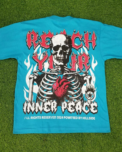 American retro Gothic skull pattern printed oversized T-shirt women's Y2K street style, loose and versatile short sleeved shirt Street King Limited
