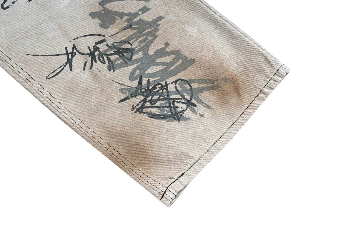 hand painted graffiti washed baggy jeans for men and women y2k streetwear pantalones hombre casual denim trousers oversized 1 unique jeans style 894