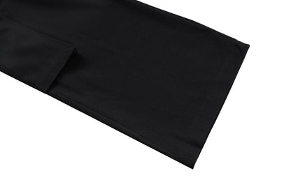 ribbons multi pockets straight black cargo drape pants for men y2k streetwear casual baggy overalls oversized casual trousers unique cargo style 3621
