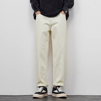 men classic fashion vintage loose casual plus size 28 42 ankle length white soft denim jeans pant cityboy harem jeans trousers urban skinny jeans