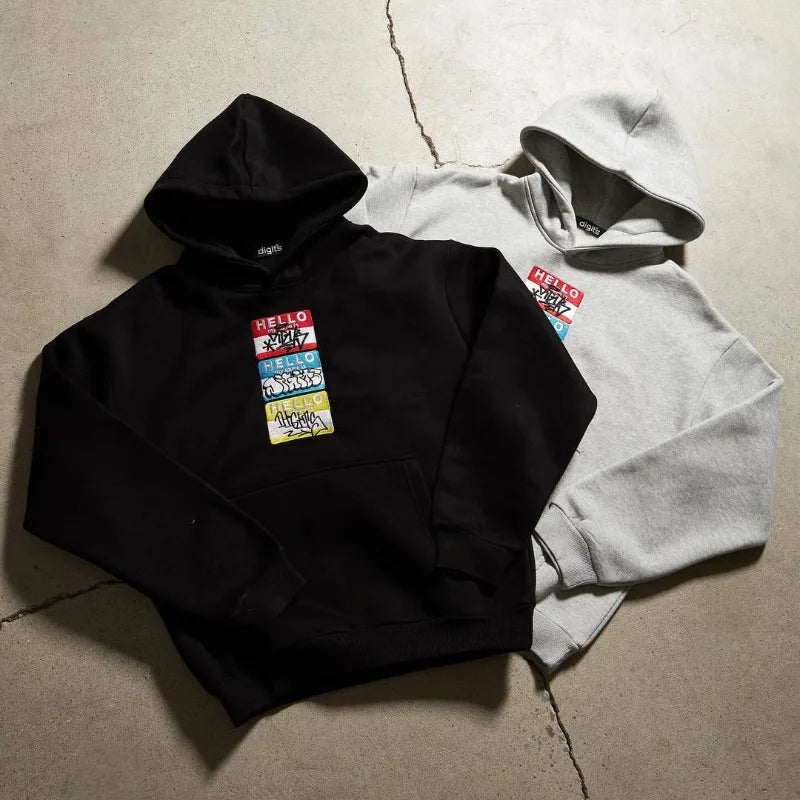 Y2k Street Fashion Casual Loose Jacket Men Harajuku Personalized Pullover Hoodie Letter Cartoon Print Oversized Sweatshirt Women Street King Limited