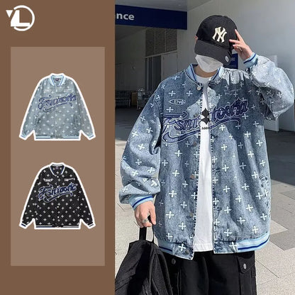 2024 japanese college mens jackets letter print harajuku fashion couple coats high street unisex baseball uniform trend y2k clean everyday pants