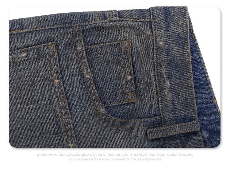 Cut Jeans with a mud-dye knife Street King Limited