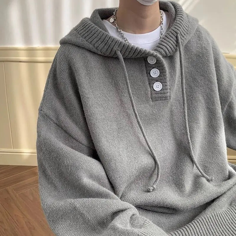 American style trend personalized trend lazy style for men and women hooded sweater loose and casual knit top for couples y2k Street King Limited