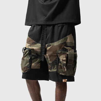 y2k shorts summer american street multi pocket camouflage workwear mens shorts trendy casual five quarter pants mens clothing casual urban shorts