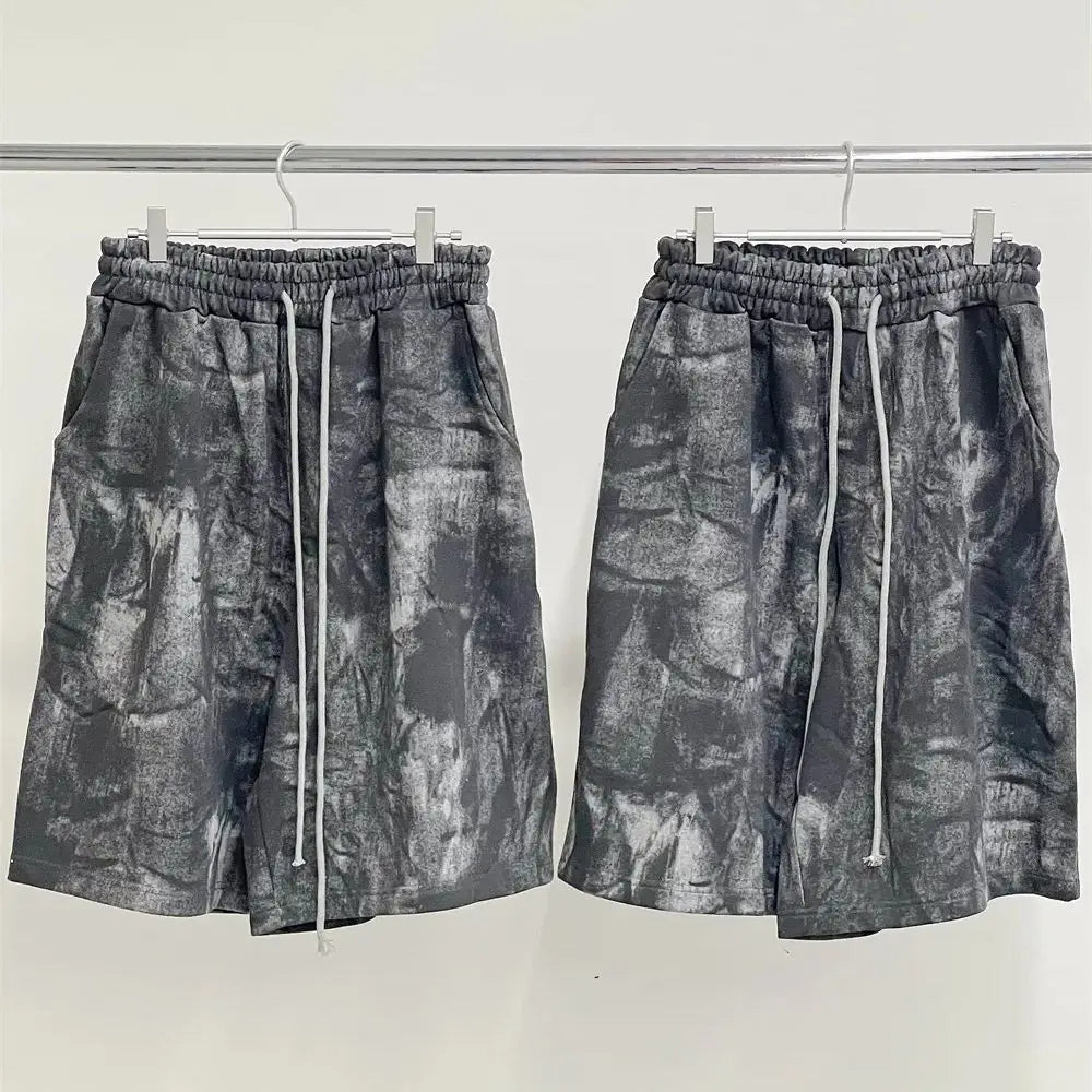 Undermycar 2024 Trendy Brand Drawstring Graffiti Pure Cotton Loose Fat Shorts Street King Limited