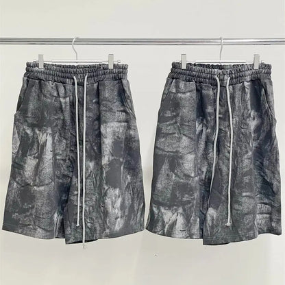Undermycar 2024 Trendy Brand Drawstring Graffiti Pure Cotton Loose Fat Shorts Street King Limited