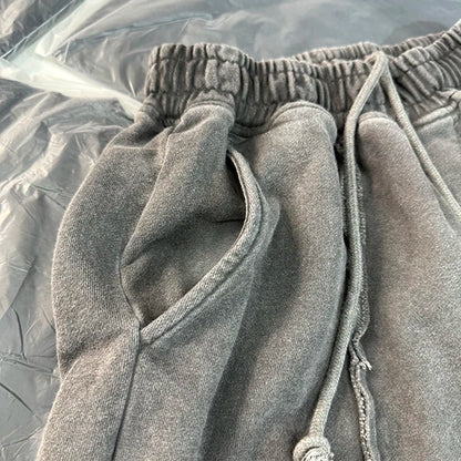 New 2024 Novelty High THUG CLUB Old Washed Rhine Stone Heavy Skateboard Street Cotton Casual Shorts Kanye Hip-hop Parkour #U46 Street King Limited
