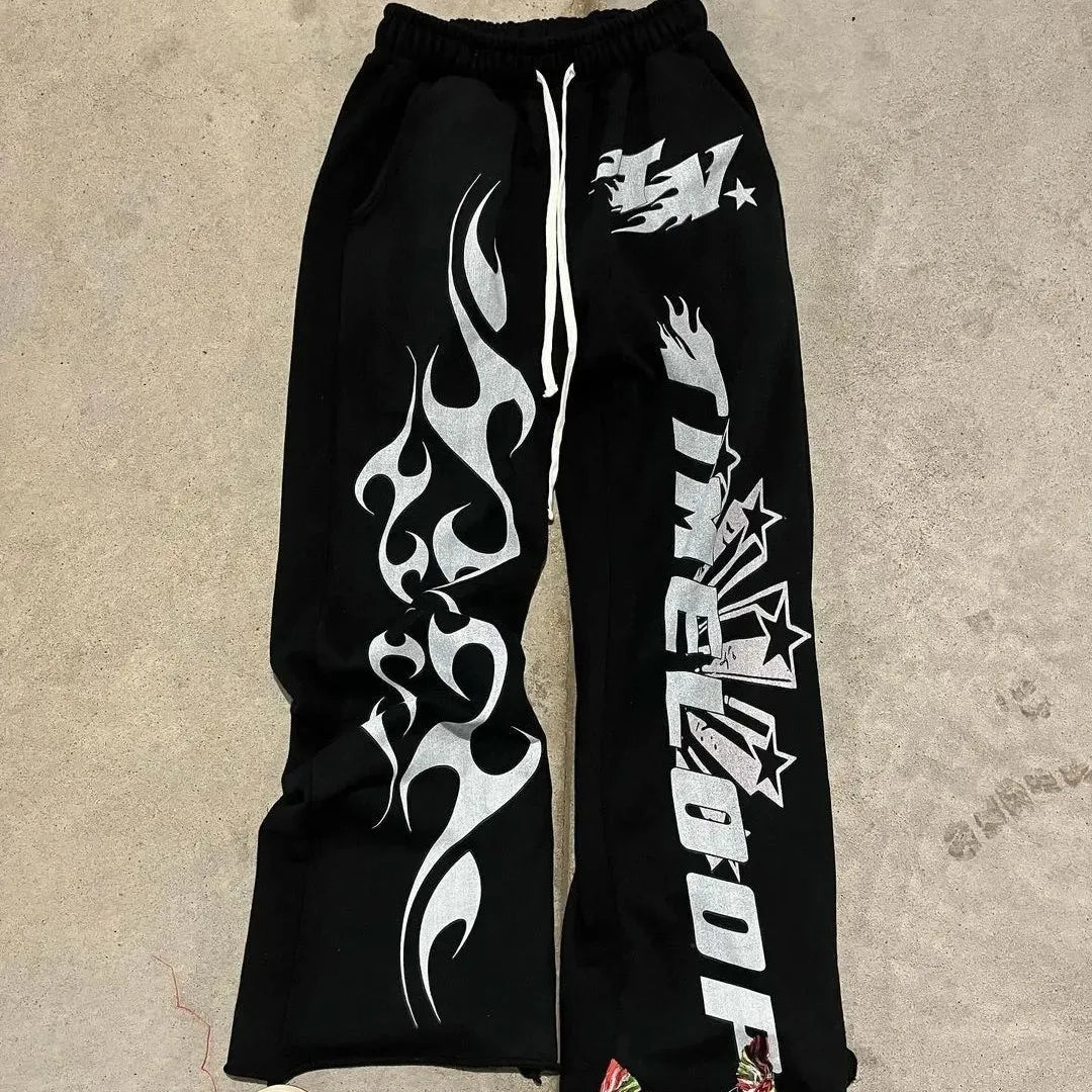 Y2K women's clothing hoodies set Sweater long sleeved pullover top vintage oversize streetwear Gothic dark print pattern 2024 Street King Limited