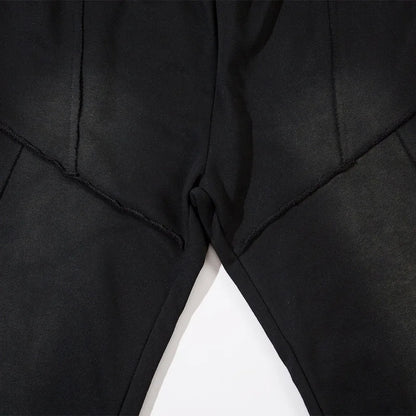 Men Sweatpants Splicing Washed Drawstring Straight Sports Pants Harajuku Retro Loose Casual All-match Trousers Streetwear Unisex Street King Limited