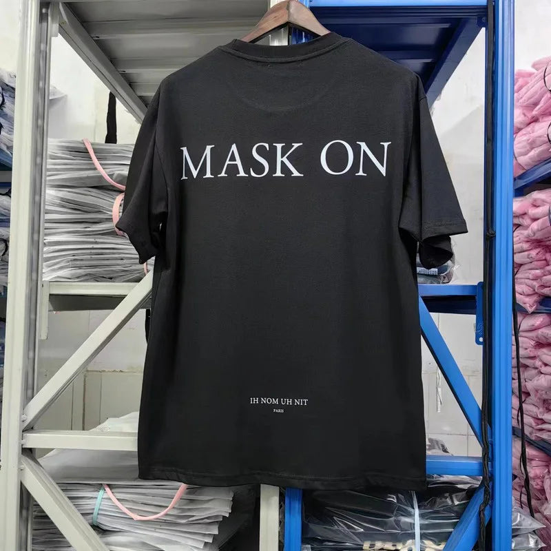 2024ss New IH NOM UH NIT T-shirt Masked Gold Necklace Printing Men Woman Good Quality Chaopai Top Tees Street King Limited