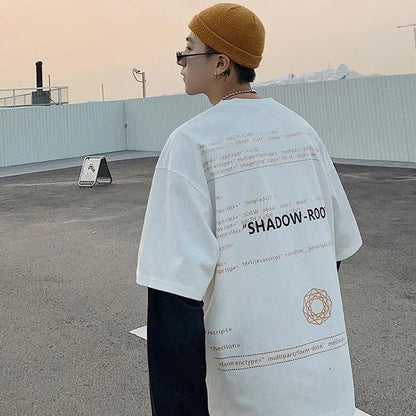 Summer quarter-sleeved men's T-shirt ins clothes trend Korean style loose mid-sleeve short-sleeved T-shirt half-sleeved T shirts Street King Limited