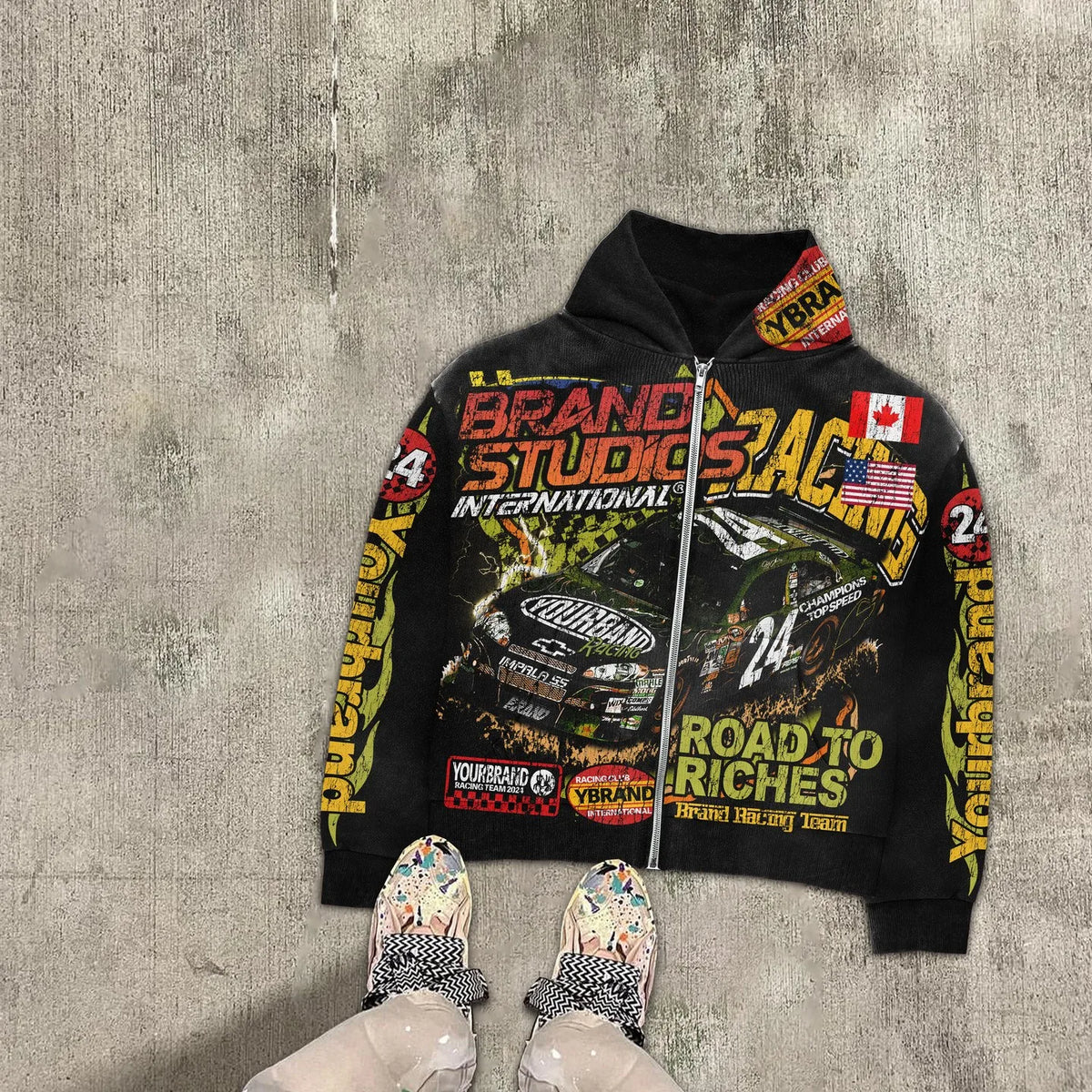 Hip Hop American Racing Car Graphic Print Hoodies Women Y2k Tops Sweatshirt Oversized Hoodie Mens Clothes Gothic Streetwear Street King Limited