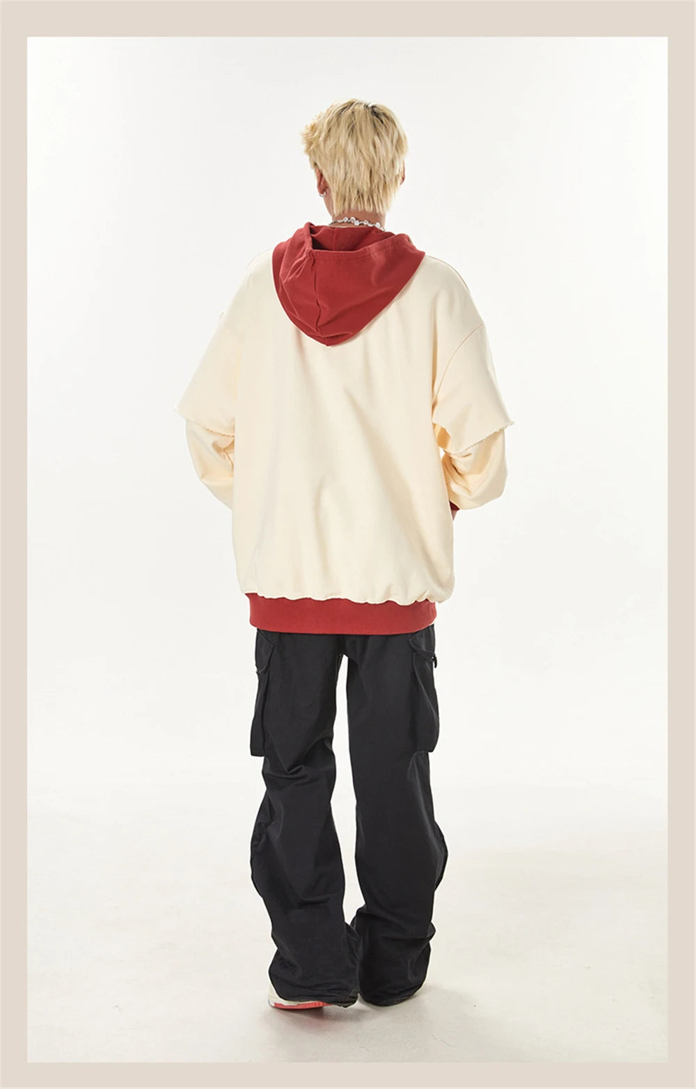 2023 Autumn Color Patchwork Hoodie Men Hip Hop Streetwear Letter Embroidered Sweatshirt Y2K Unisex Harajuku Couple's Pullover Street King Limited