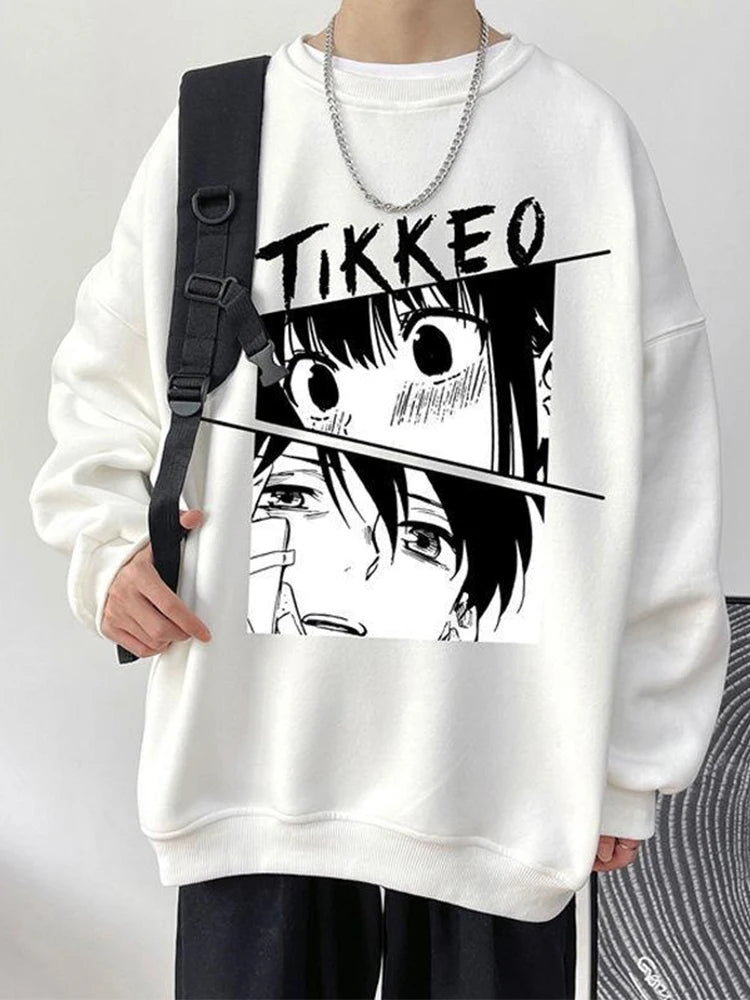 Autumn Japanese Anime Fashion Men Sweatshirt Graphic Fleece Y2K Clothes Casual Hip Hop Streetwear Crewneck Pullover Hoodies Street King Limited