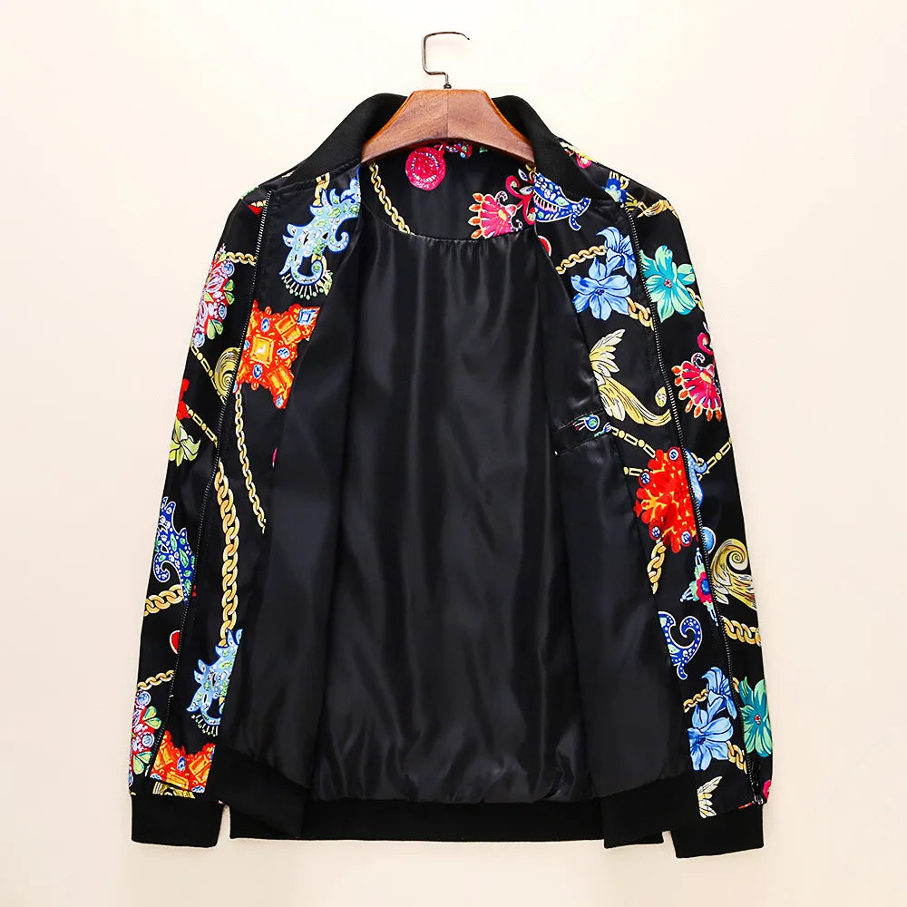 new 2023 luxurious flowers gentleman men geometry heavy baseball coats jackets abstract digital coat warm 433 unique default style 1417