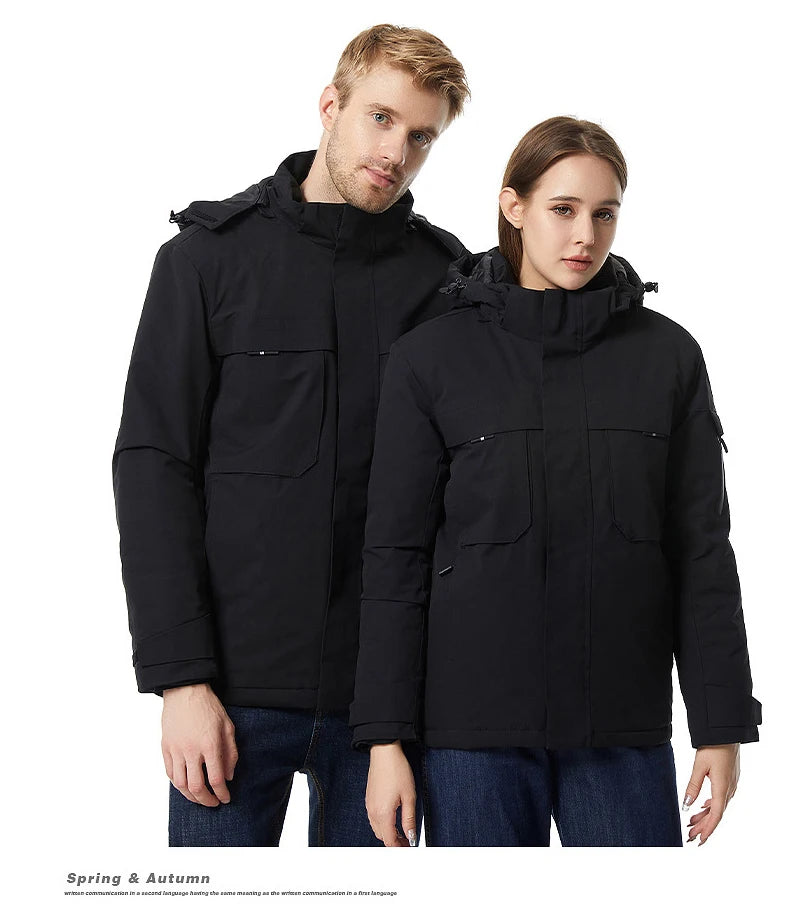 rainbowtouches heating jacket men winter electric heated clothes usb charging waterproof windbreaker heat outdoor skiing coat unique default style 5265