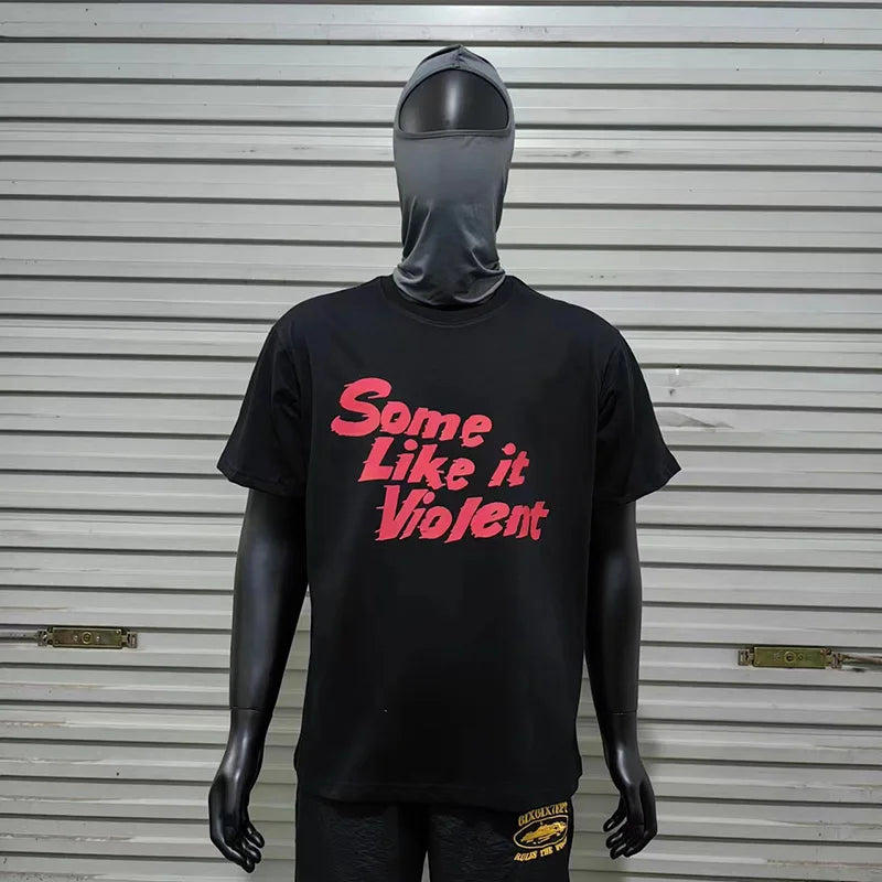 2024ss New IH NOM UH NIT T-shirt Masked Gold Necklace Printing Men Woman Good Quality Chaopai Top Tees Street King Limited