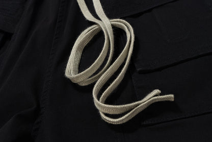ro style double pockets drawstring wide leg cargo pants for men and women straight black baggy trousers oversized 1 unique cargo style 2103
