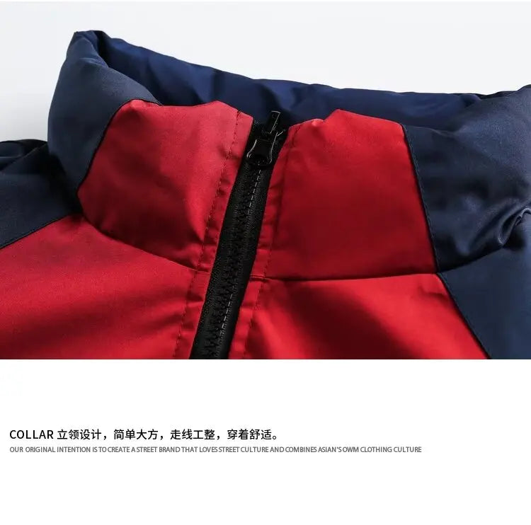 Winter Double Sided Parkas Women Men Thick Warm Patchwork Cotton Padded Coat High Street Loose College Stand Collar Outwear New Street King Limited