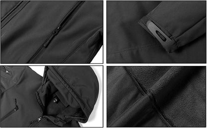 solid waterproof fleece lined jacket mens jacket softshell outwear coat windbreaker outdoor warm clothes with pockets unique default style 4512