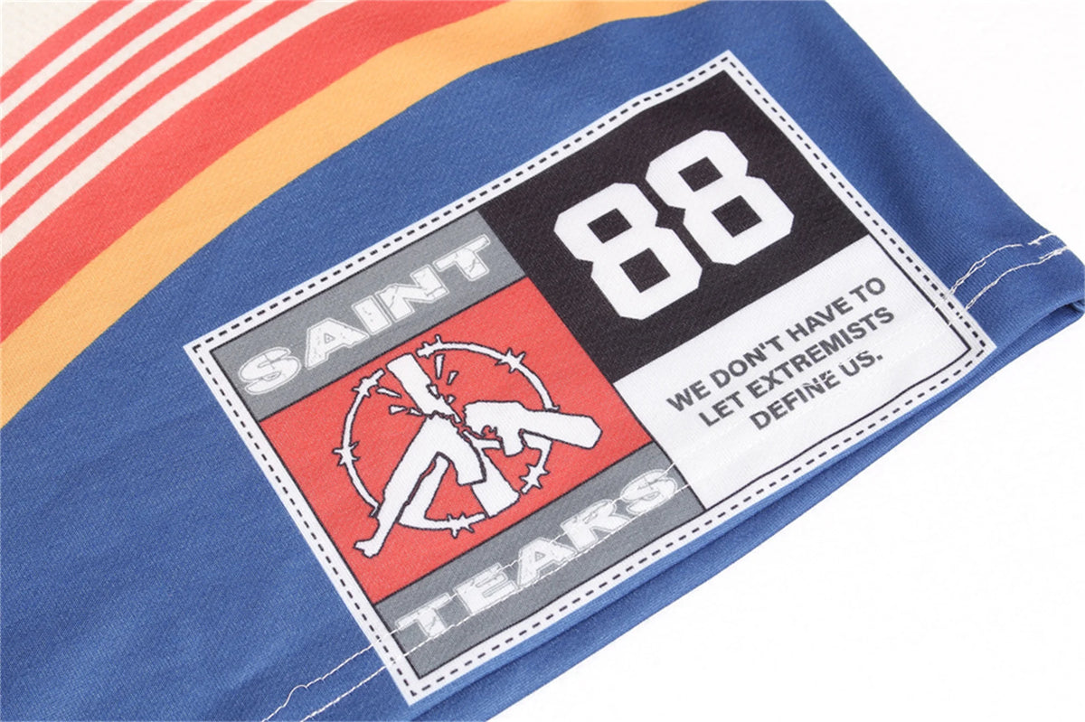 2024 Vintage Retro SM Brand Fashion Jersey Style Print Cotton High-Street Casual Loose Long Sleeve Sweater Pullover Sweatshirt Street King Limited