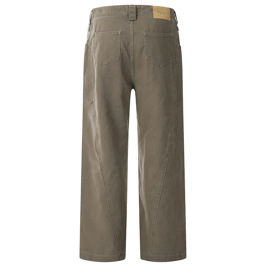 american style cargo jeans mens black loose straight denim pants casual baggy jeans trousers unique cargo style 2734