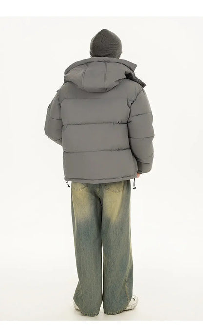 men women winter fashion loose casual cotton padded hooded parkas jacket campus boy gril thicken warm snow coat outerwear unique default style 1077