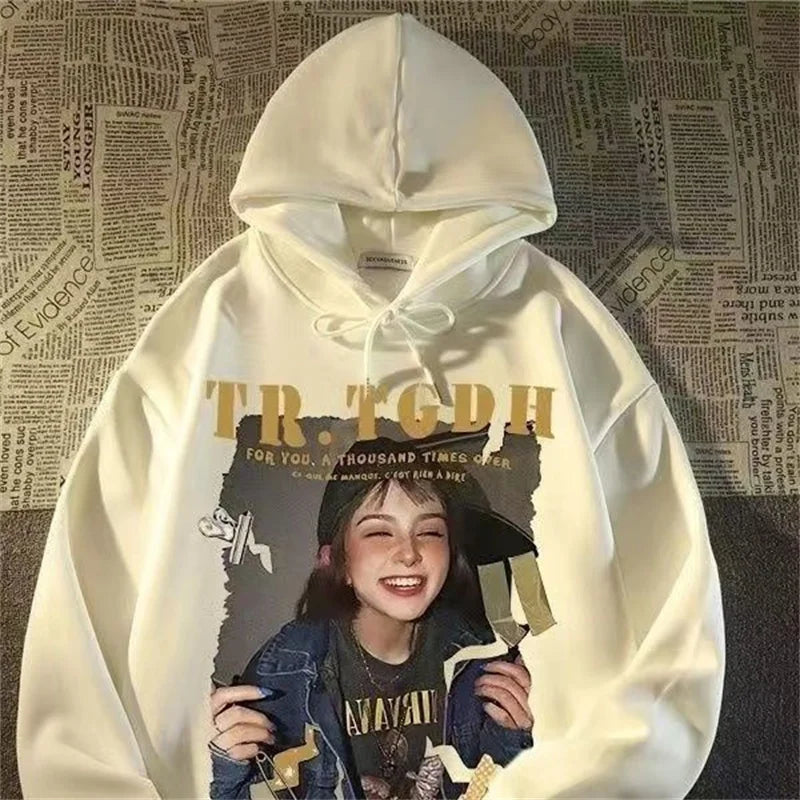 American Retro Oversized Hoodies For Men Graphic Print Streetwear New Hooded Sweatshirts Autumn Hip Hop Fashion Y2K Hoodie Street King Limited