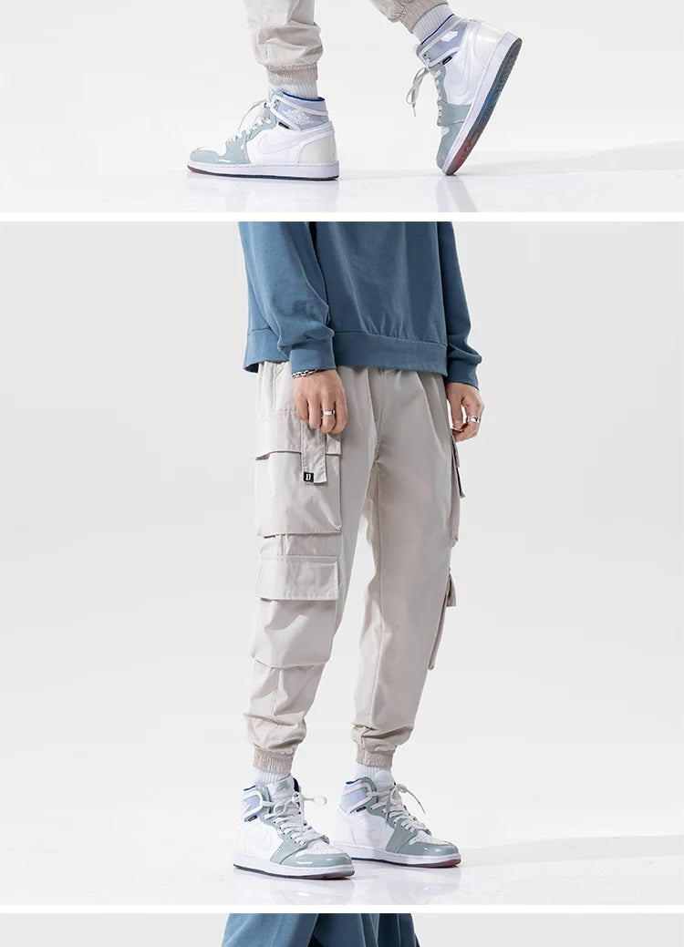 streetwear mens hip hop jogging pants casual men trousers big size loose sweatpants male 2023 new multi pocket harem pants 5xl unique joggers style 2705