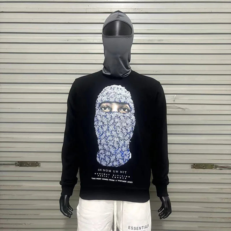 Black Rice White IH NOM UH NIT Hoodies Gold Necklace Masked Men Printing Men Woman Good Quality Casual Sweatshirts Street King Limited
