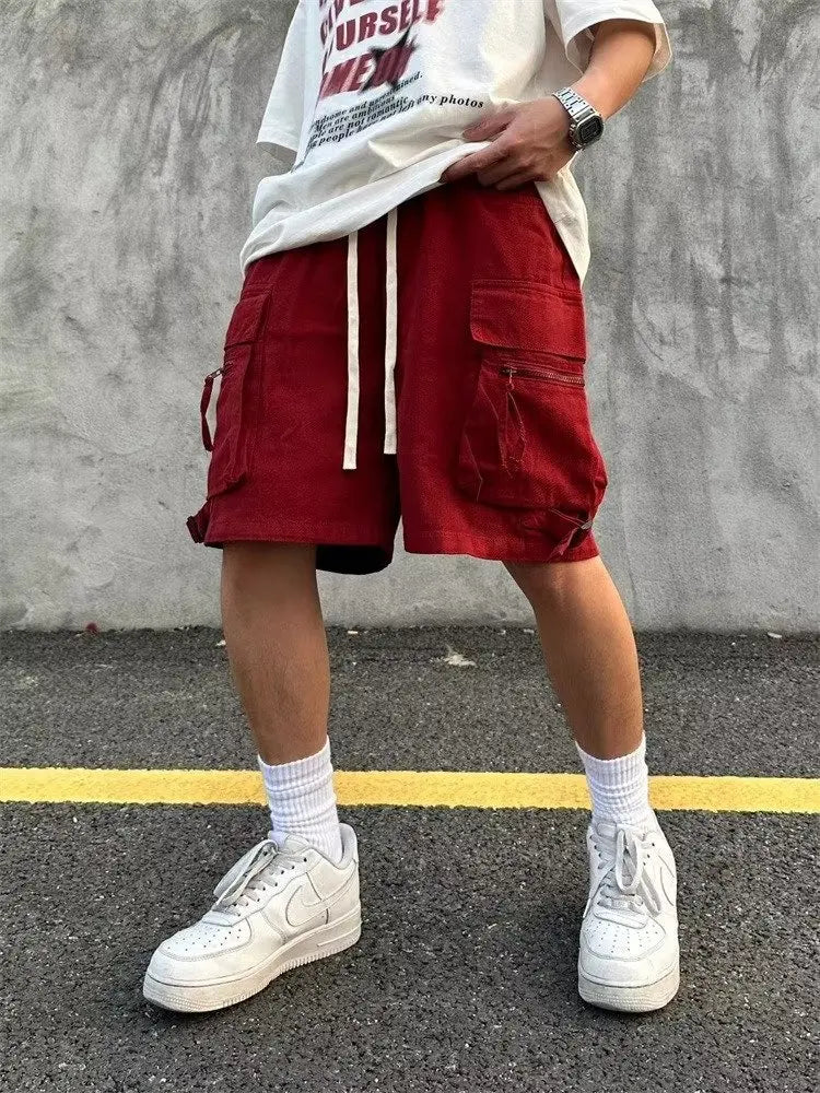 Mens Cotton Cargo Shorts Men Multi Pocket Solid Tactical Cargo Shrots Men's Outdoor Breathable Military Shorts Male 2024 Summer Street King Limited