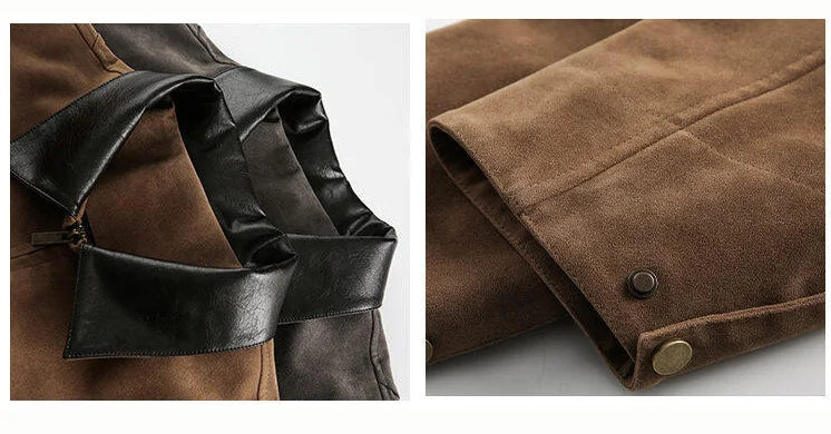 2025 american streetwear retro leather collar bomber jacket men loose casual fashion short cargo jacket spring autumn coat unique cargo style 436