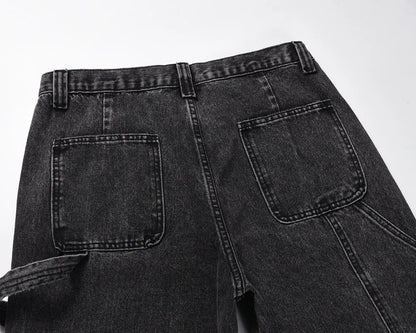 patchwork graffiti black straight denim pants mens vintage patches stitching ink splashed jeans y2k logging cargo pants for male unique cargo style 456