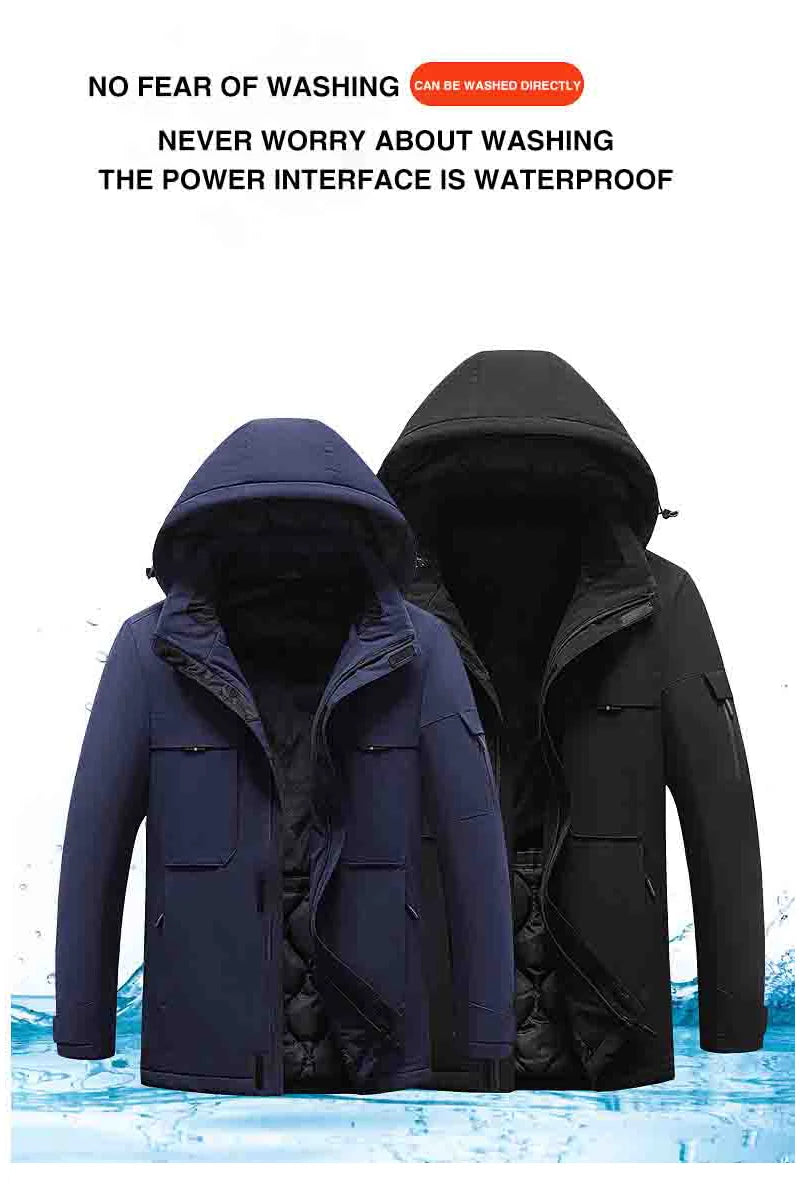 rainbowtouches heating jacket men winter electric heated clothes usb charging waterproof windbreaker heat outdoor skiing coat unique default style 5257
