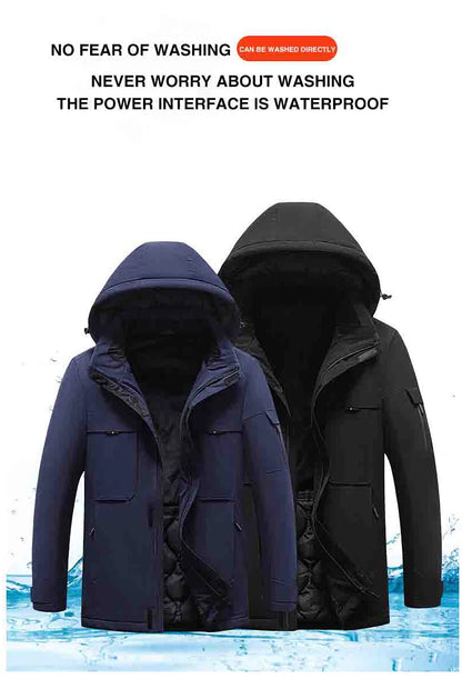 rainbowtouches heating jacket men winter electric heated clothes usb charging waterproof windbreaker heat outdoor skiing coat unique default style 5257