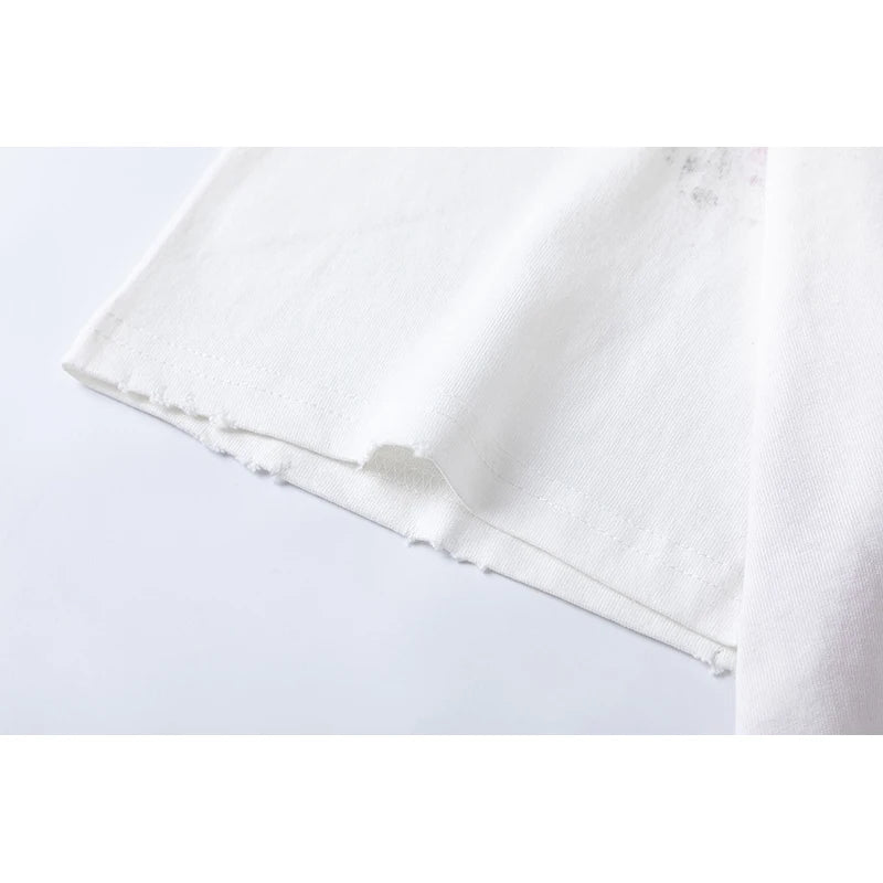 2024ss Saint Louis T-shirts Men Woman Good Quality Cotton Loose Wash White Nightmare Debris Printing Top Tees Street King Limited