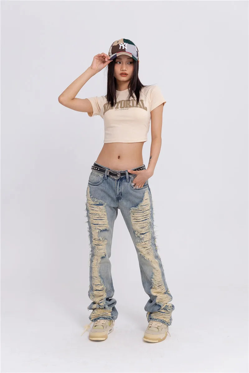 fashion ripped denim jeans mens destoryed holes zipper straight trousers jeans hip hop streetwear new casual joggers jeans pants unique joggers style 2093