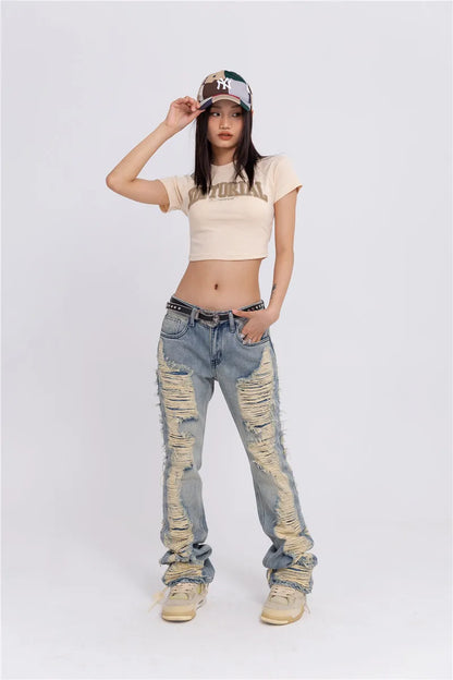 fashion ripped denim jeans mens destoryed holes zipper straight trousers jeans hip hop streetwear new casual joggers jeans pants unique joggers style 2093