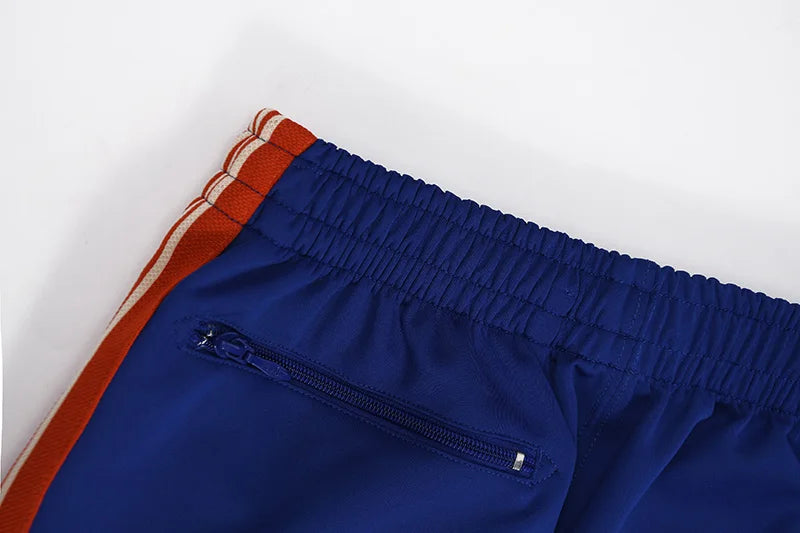 colorful blue motion casual pants men woman trend side edge weaving embroidery drawstring loose joggers sweatpants unique joggers style 5262